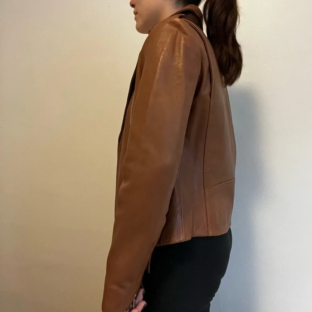 Mango Real Leather Jacket - Picture 5 of 8